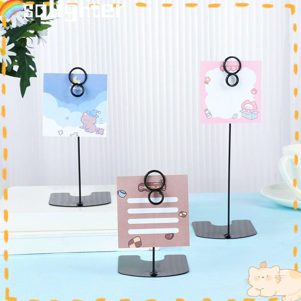 Solighter 2Pcs Place Card Holder 8per0bentuk Klip Foto Pernikahan Price Label Holder