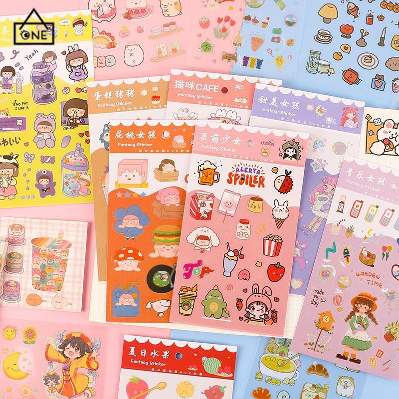 COD❤️6pc Stiker Cute Cartun Lucu Food Pet Diy Diary Jurnal Palnner Deco Hias-A.one