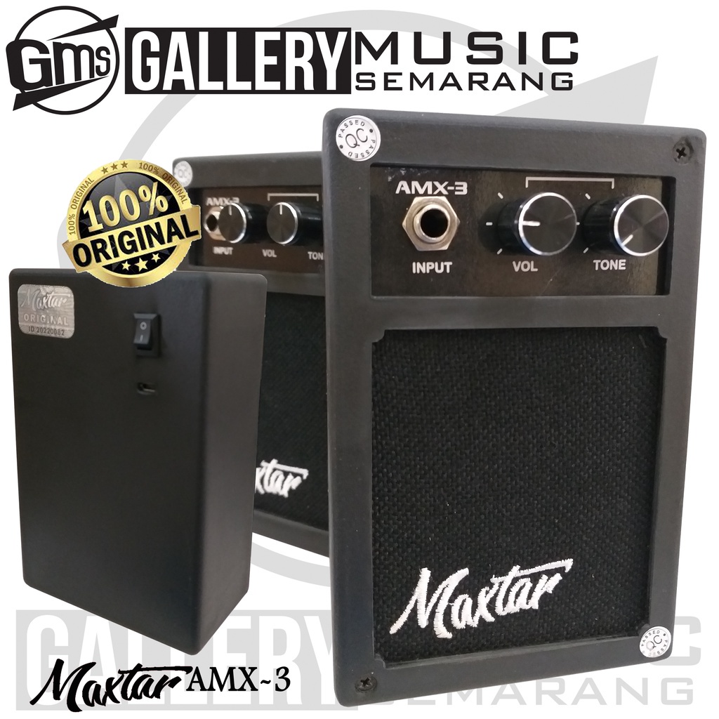 ORIGINAL Ampli Gitar Maxtar AMX-3 Speaker 3" inch Amplifier Gitar Mini Amply Gitar Original