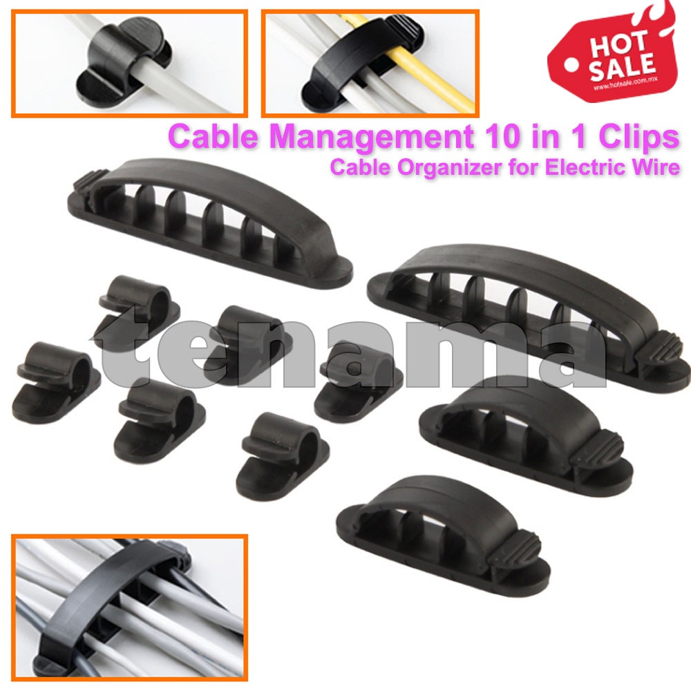 Cable Management 10 in 1 Clips Cable Organizer Untuk Electric Wire