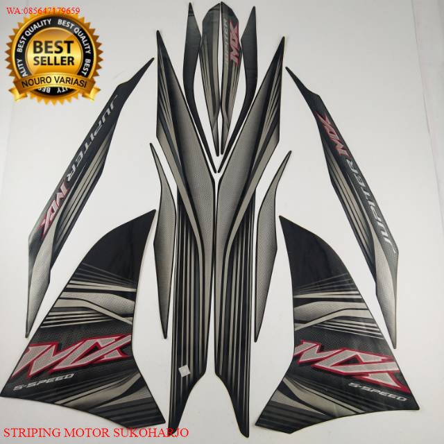 (ORI) stiker striping motor yamaha jupiter mx new 135 2012 hitam full list body  KUALITAS ORIGINAL M