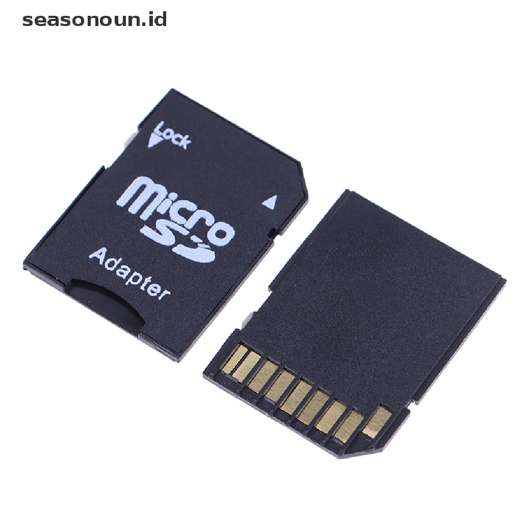 Seasonoun 10Pcs Microsd Mini TF Card Reader Konverter Adapter Kartu Memori Micro SD Ke SD.