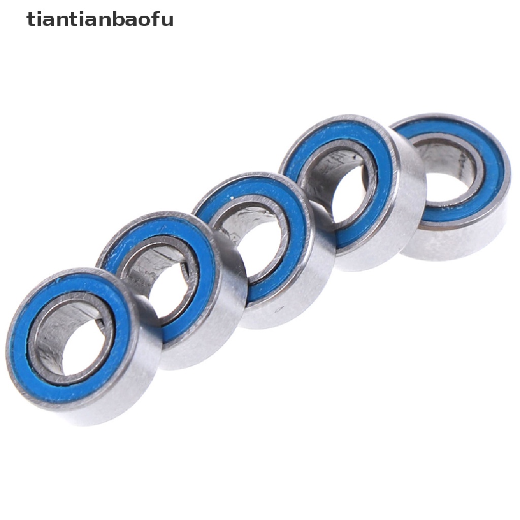 [tiantianbaofu] 5pcs Biru 4 * 8 * 3mm MR84RS MR84-2RS 4x8x3mm Karet sealed ball Bearing Butik