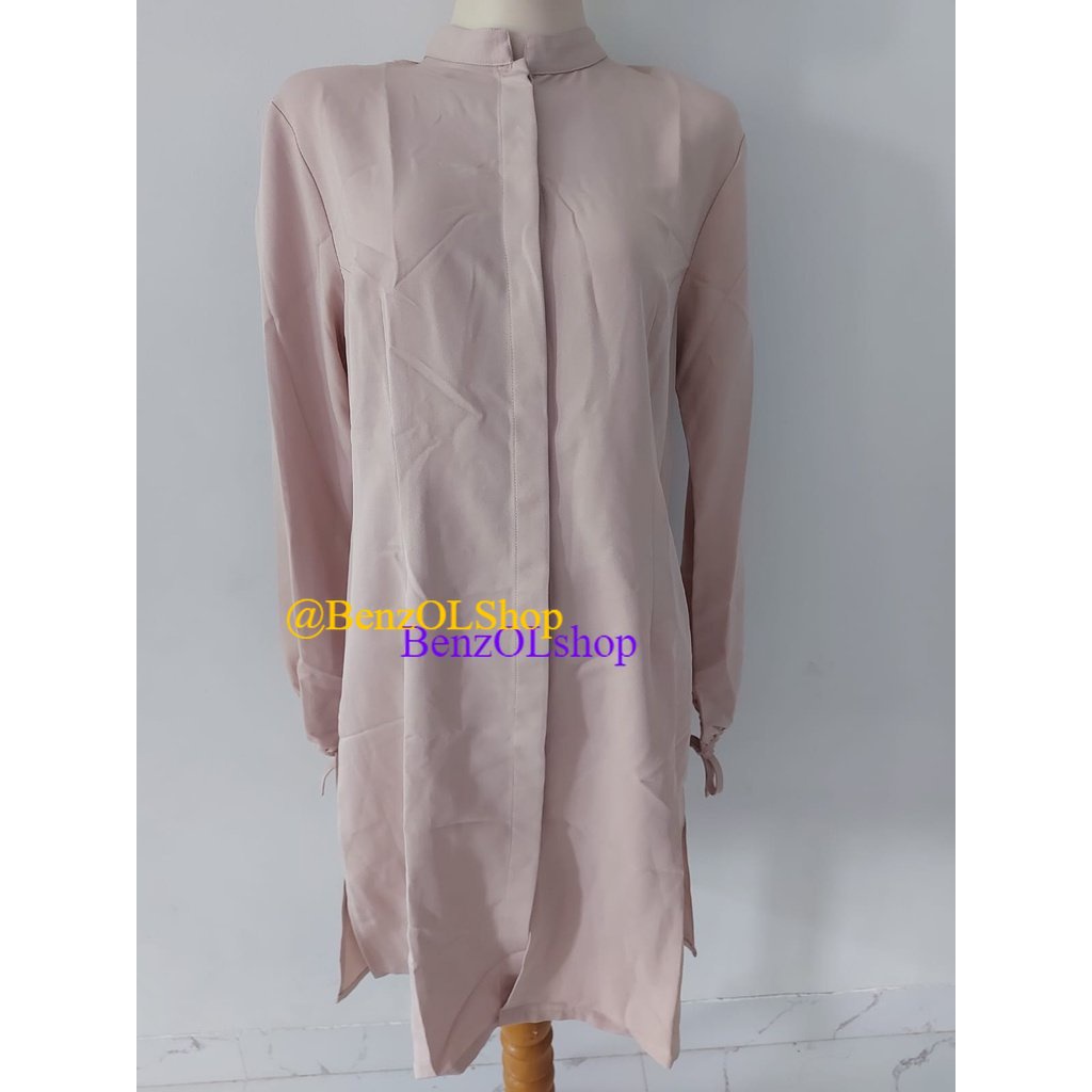 M/L-KEMEJA TUNIK-NORMA HAURI X ANN1SA-ATASAN-BLOUSE WANITA/KHAKI