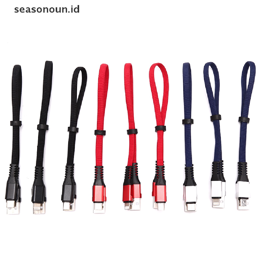 Seasonoun 30CM Mini Short 2.4A Quick Charging Micro USB Type-C Kabel Charger Data Sync.