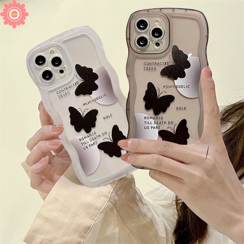 Romance Butterfly Cute Case Infinix Note 12 2023 12 G96 8 10Pro 12Pro Hot 12 10T 9 8 11 10 Play 10Lite 11s 12i 20 20s Infinix Smart 6 Plus 5 4 Hot 10s 11s NFC Soft Wavy Edge Cover