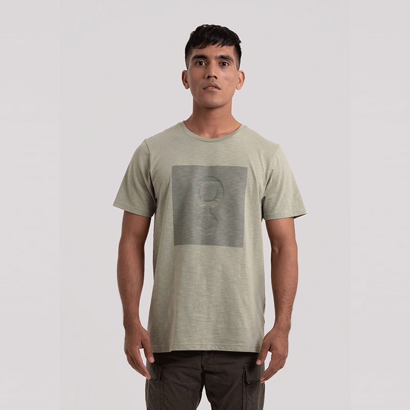 Greenlight Kaos Lengan Pendek Pria Logo Print Katun Basic Cotton T Shirt Baju Cowok Hijau 390123