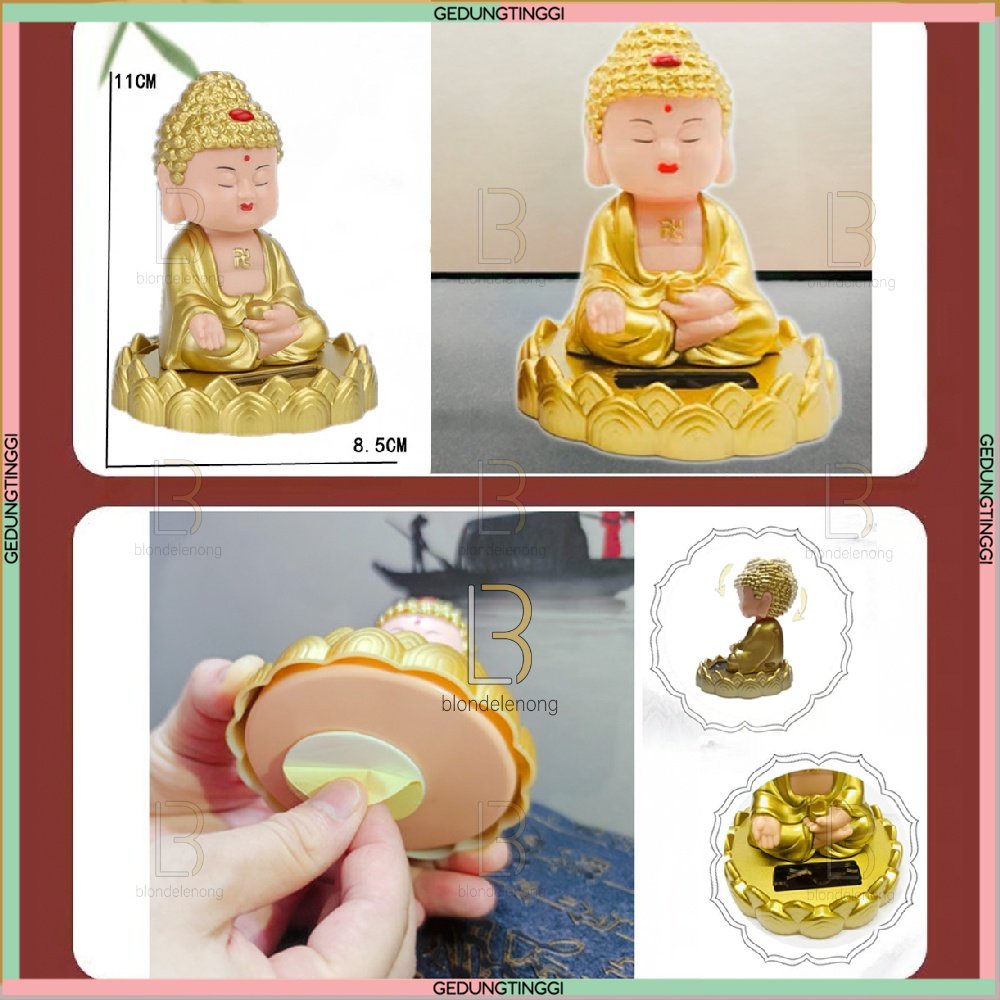 Pajangan Patung Hiasan Boneka Dewa Maitreya Julaihut Milefo Sakyamuni Biksu Fortune Rejeki Rezeki Fengshui Feng Shui Buddha Budha Rupang Amitabha Statue Decoration Keberuntungan Goyang Bergerak Mainan Di Dashboard Mobil Solar Baterai Mini Kecil Besar Cina