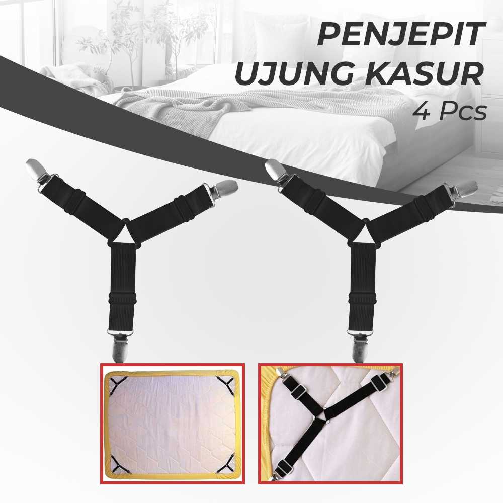 (BISA COD) FTIHSHP GCDHome Penjepit Ujung Sprei Kasur Bed Sheet Clip Holder 4 PCS - FS-1809