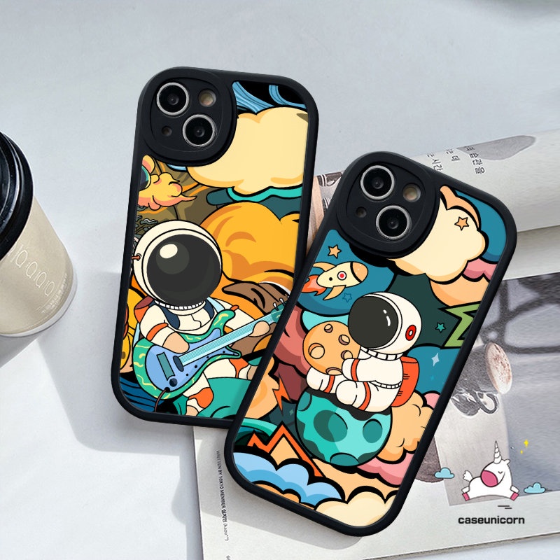 Kartun Astronot Ponsel Case Untuk Infinix  Smart 5 6 Hot 9 11 10 Play 10s 10T 11s Hot 10 Lite Note 8 Trendi Merek NASA Lembut Tpu Silicon Penutup Belakang