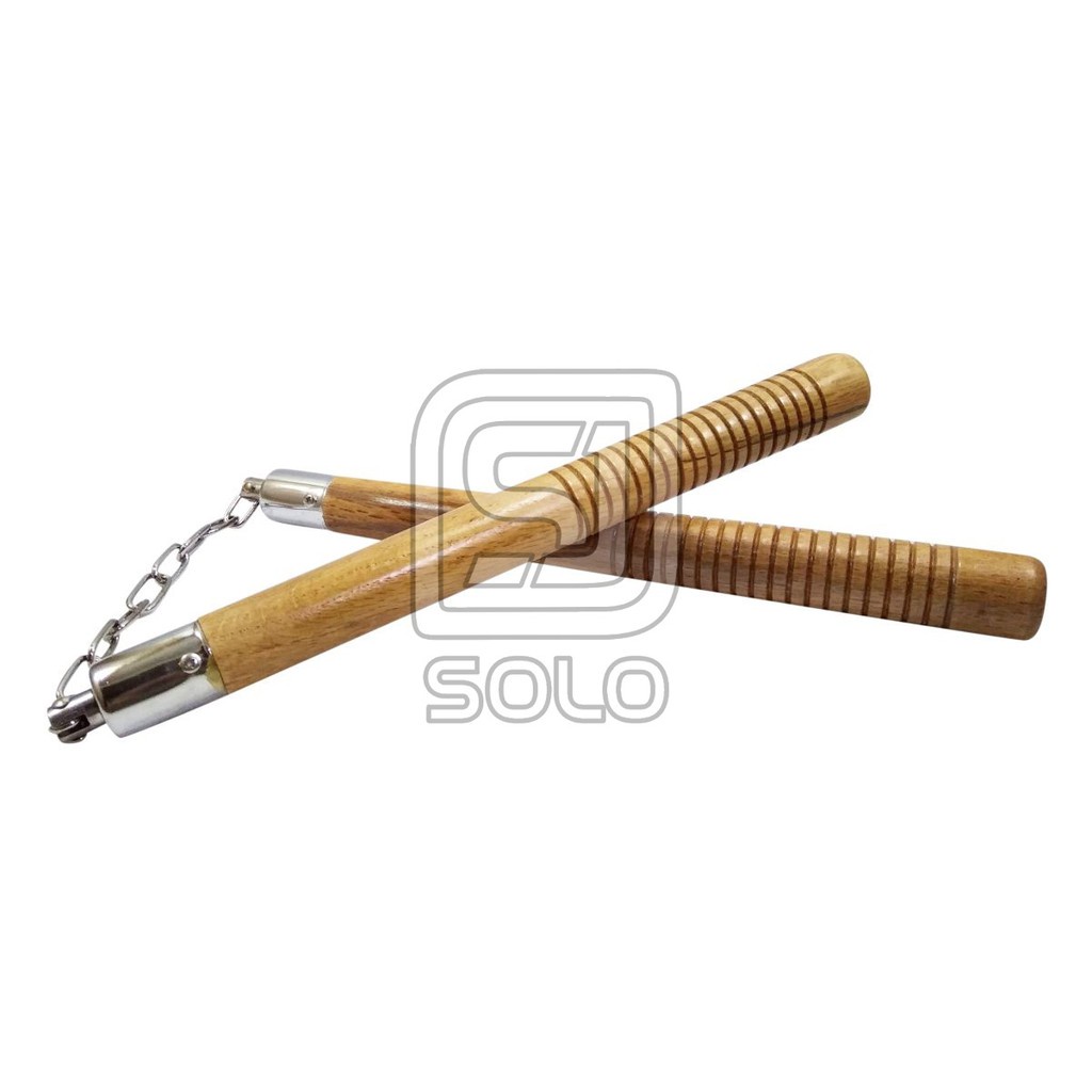 Double Stick Kayu Ulir Wood Body Nunchaku Ruyung Kayu Ulir Burce Lee Baton Wood