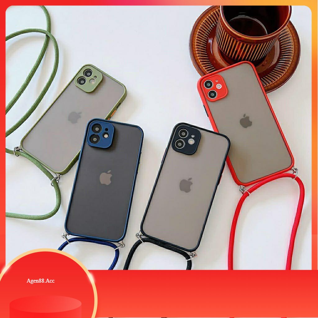 [ Oppo A15 / A31 / A33 / A53 ] Case Gingle Soft Matte Cover Case + Tali Gantungan