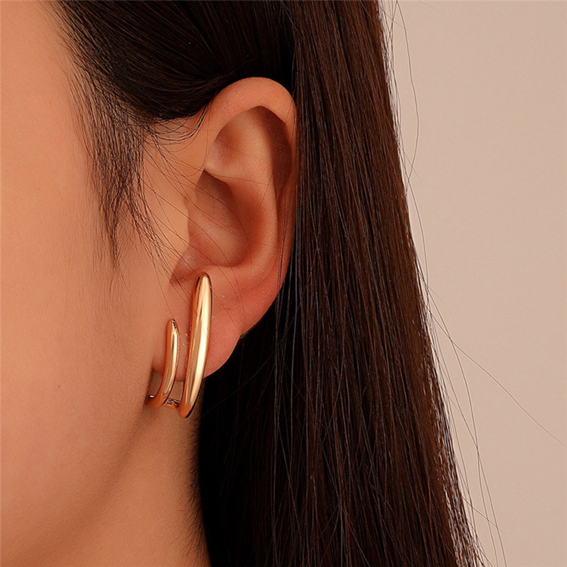 Desain Baru Tidak Teratur U-Shaped Anting Warna Emas Untuk Wanita Vintage Fashion Indah Stud Earring Fashion Perhiasan Gadis