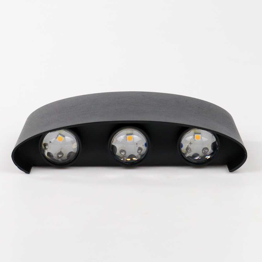 (BISA COD) FTIHSHP LED Lampu Dinding Hias Outdoor Aluminium 6W 6 LED Warm White - 0092