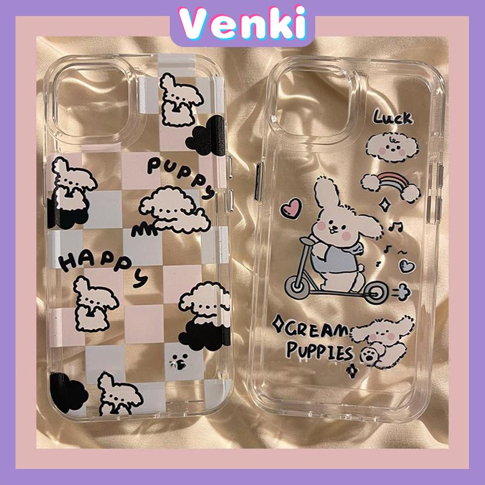 Case for iPhone 11 SOFT TPU Clear Space Case Cute Cartoon Puppy Case Plating Buttons Camera Protection ShockProof for iPhone 14 13 12 12 Plus 6 8 Plus XR XSS