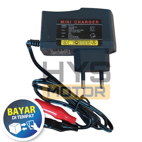 HYS ADAPTOR TEST LAMPU / MINI CHARGER AKI / CAS AKI MOTOR 12 V