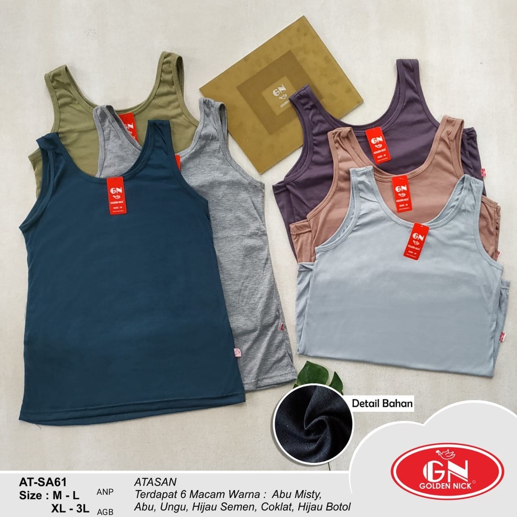 Tanktop GOLDEN NICK SA60 SA61 SA58 Tali Lebar / Besar &amp; Tali Kecil | Tengtop Wanita | Singlet Wanita Premium Ber SNI Size M L XL XXL TOKO KEANULOVA