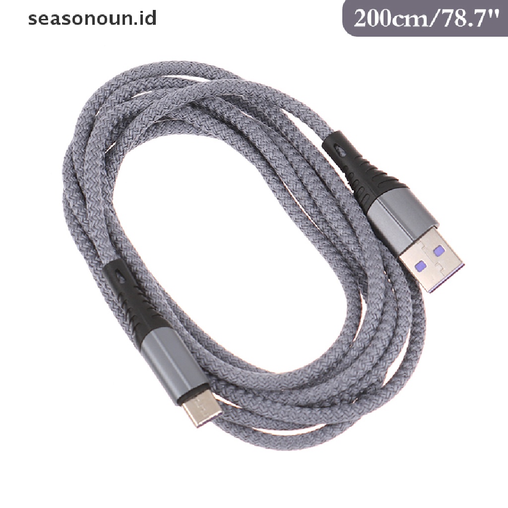 Seasonoun 3A Kabel USB Tipe C Kawat Fast Charging USB C Cables Kabel Charger Tipe-C.