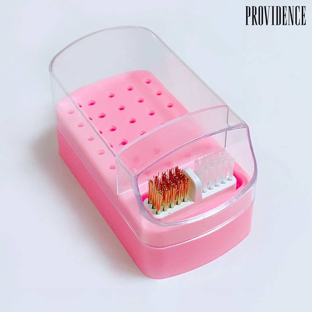 Providence Manicure Drill Bit Stand Dustproof Washable Visible Desain Multi grid 30slot Nail Art Drill Grinding Polish Head Bit Holder Pasokan Salon Kuku