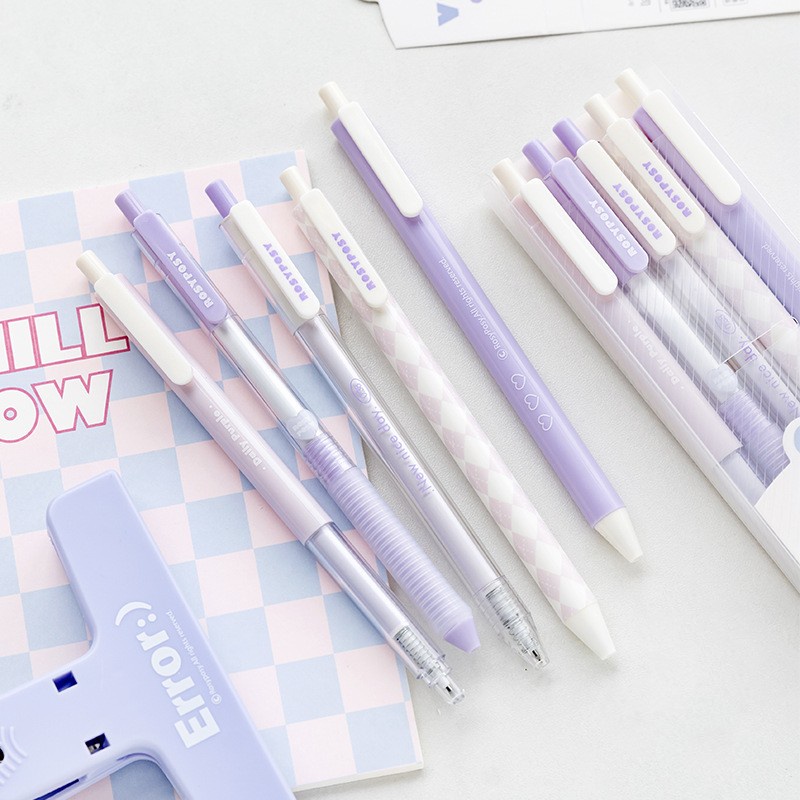 5pcs 0.38mm/0.5mm Mimpi Baik Gel Pulpen Set Ballpoint Hitam Tinta Ink Press Pena Netral Untuk Menulis Alat Tulis Kantor Sekolah