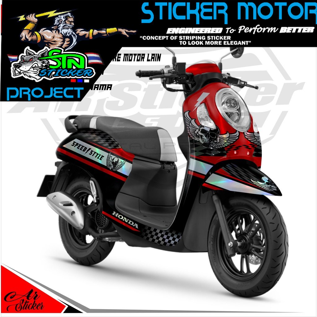Decal Hologram Chrome Pelangi Scoopy FI Stiker Fullbody Scoopy Tahun 2013-2016, 2017-2020, 2021 019