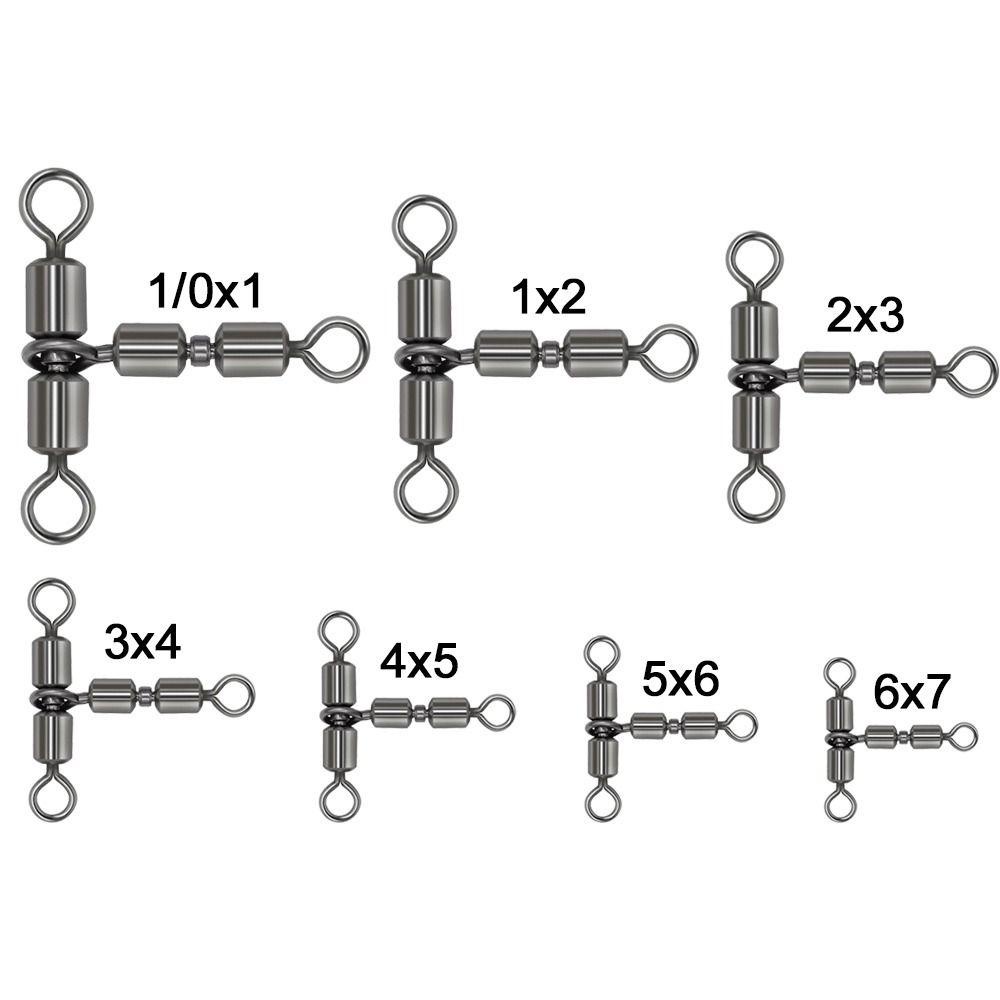 TOP 10pcs Konektor Garis Pin Pancing Tahan Lama Splitter Wivels Bearing Ring Rolling