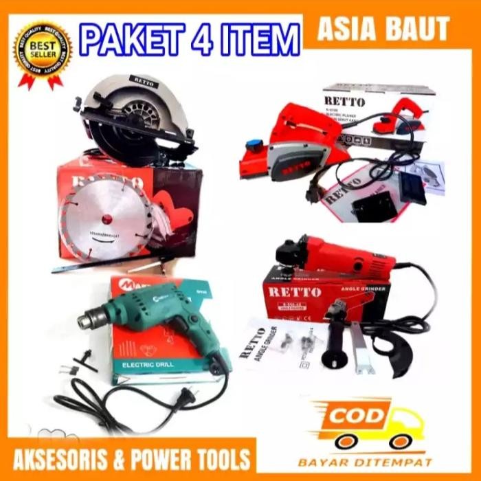 PROMO PAKET TUKANG KAYU Mesin Serut RETTO+ Mesin CIRCULAR SAW RETTO