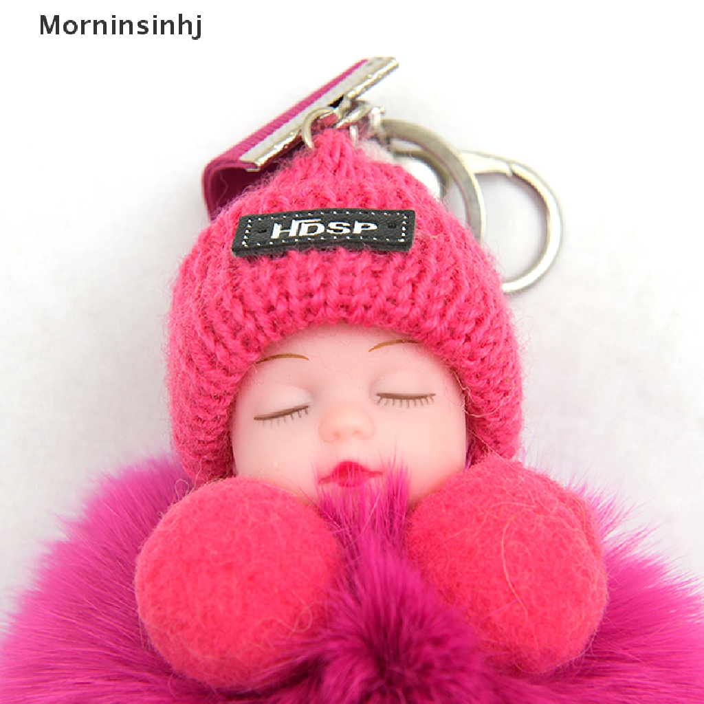 Mornin Pompom Tidur Gantungan Kunci Bayi Lucu Berbulu Plush Doll Keychains id