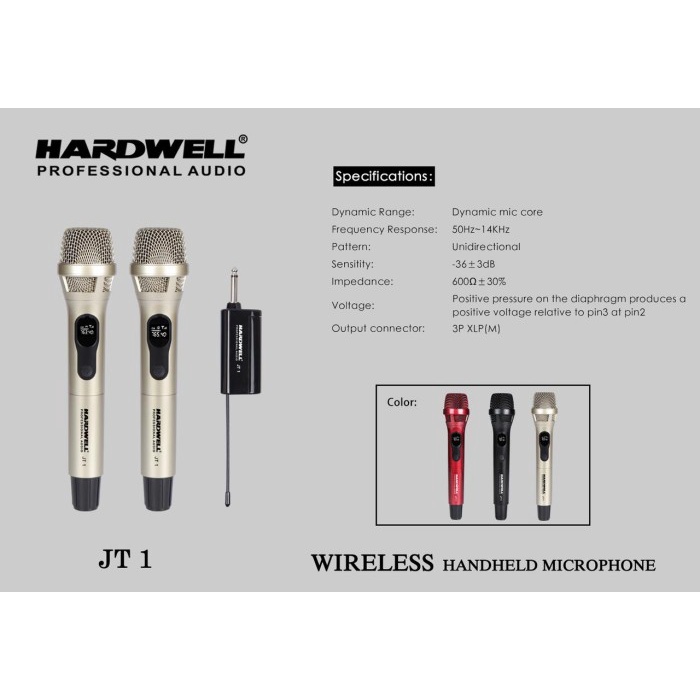 Murah Mic Wireless Hardwell JT 1 JT1 - Merah