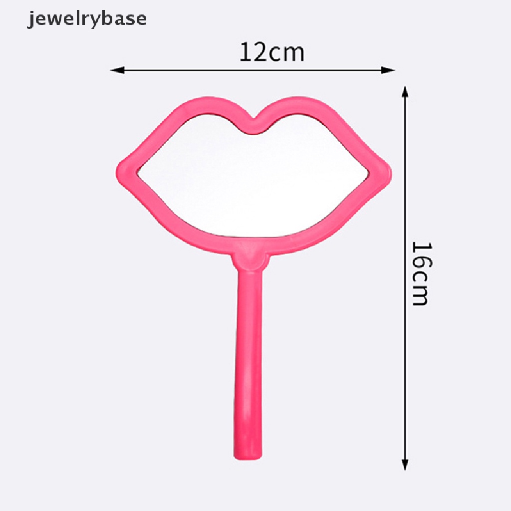 [jewelrybase] 1pc Cermin Rias Genggam Bentuk Bibir Makeup Mirror DIY Mini Cermin Kecil Butik