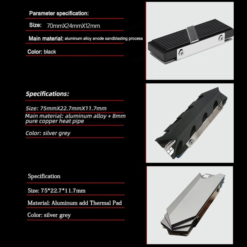 Zzz M2 2280 PRO SSD NVMe Heatsink Pendingin Dua Sisi Heat Sink PCIE NVMe
