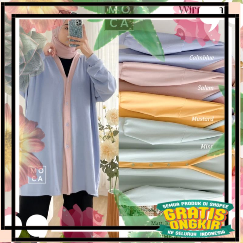 WIRNA CARDI // KAISA / RINAKA LONG CARDY #2 By MOCA / toska lumut