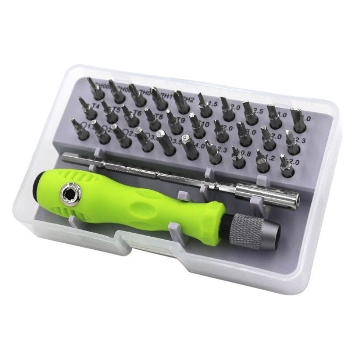 Obeng Hijau 30in1 Kecil Screwdriver Repair Tool Kit Multifungsi Magnet