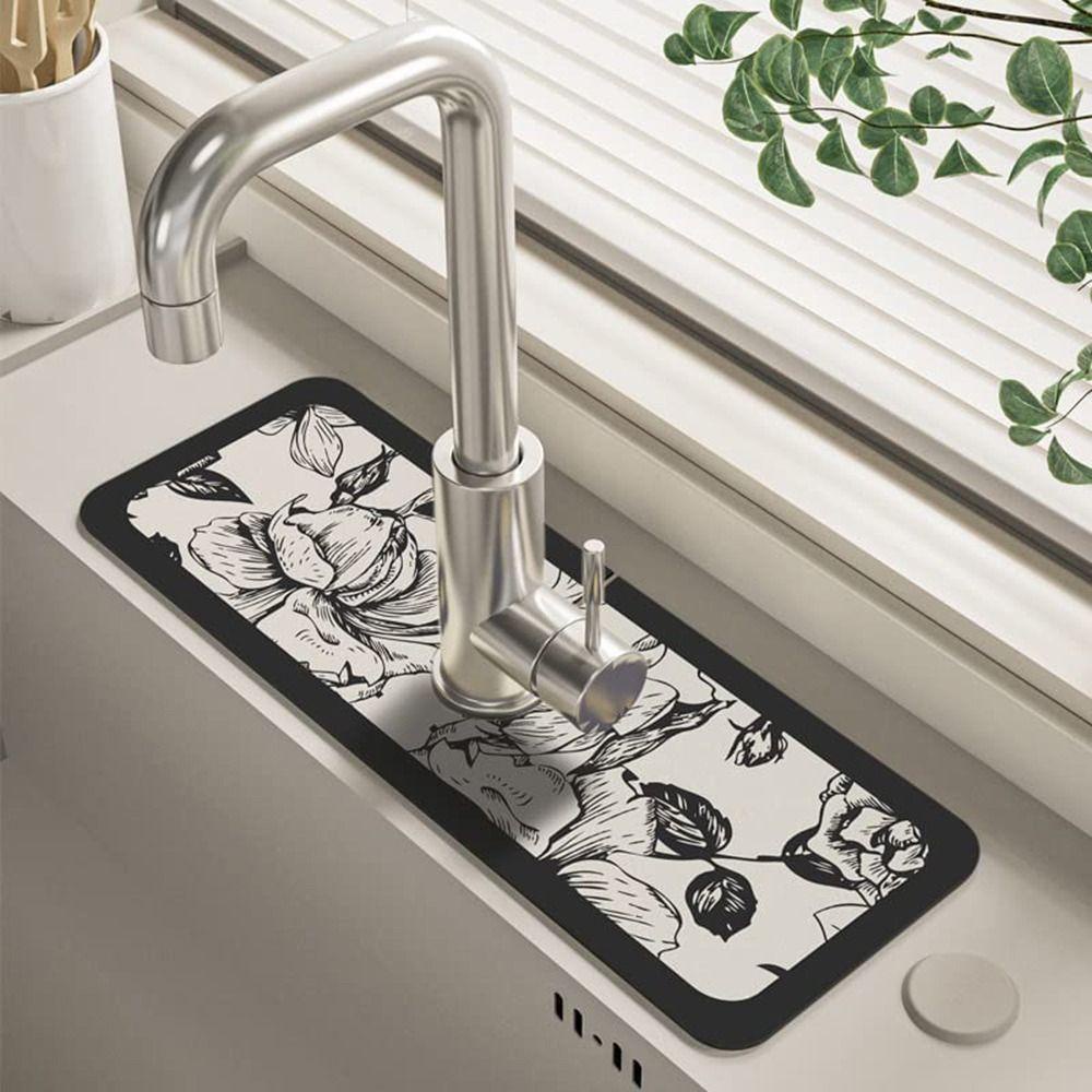 Suyo Faucet Draining Mat Fantasy Style Bathroom Splash Guard Alas Pengeringan