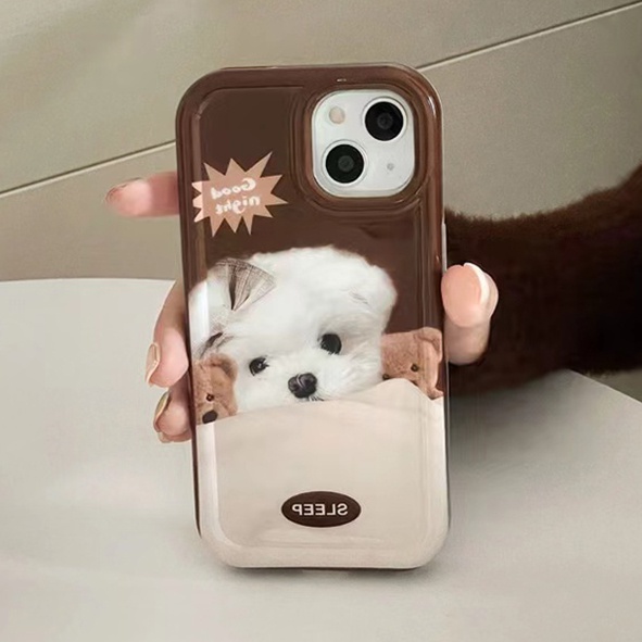 IPHONE Soft Phone Case Kompatibel Untuk Iphone14 13 11 12 Pro XS Max X XR 7 8 Plus Casing TPU Silikon Anjing Lucu Shockproof Cover