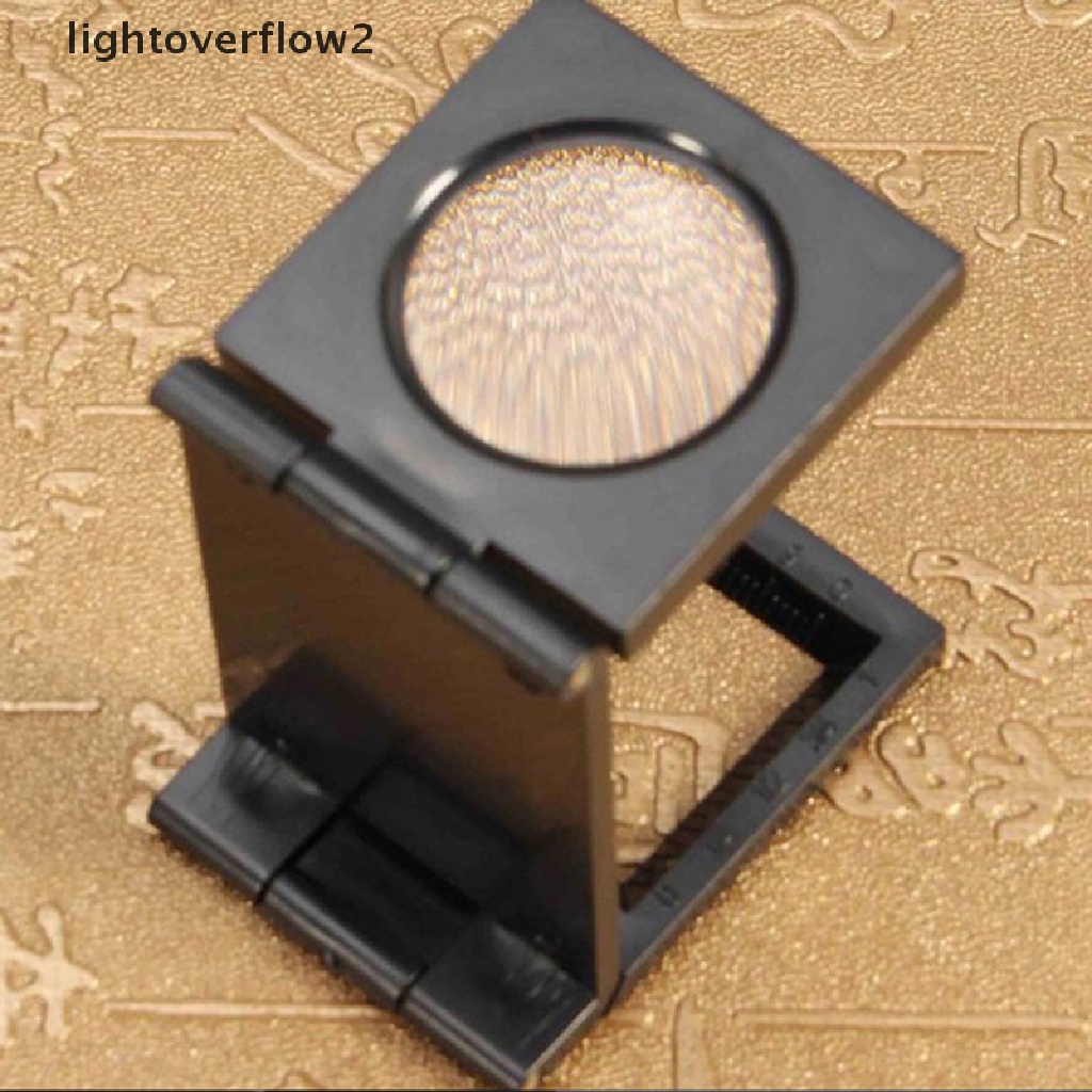 [lightoverflow2] 10X 28mm Folding Magnifier Stand Loupe with Scale for Textile Optical Glass Tool [ID]