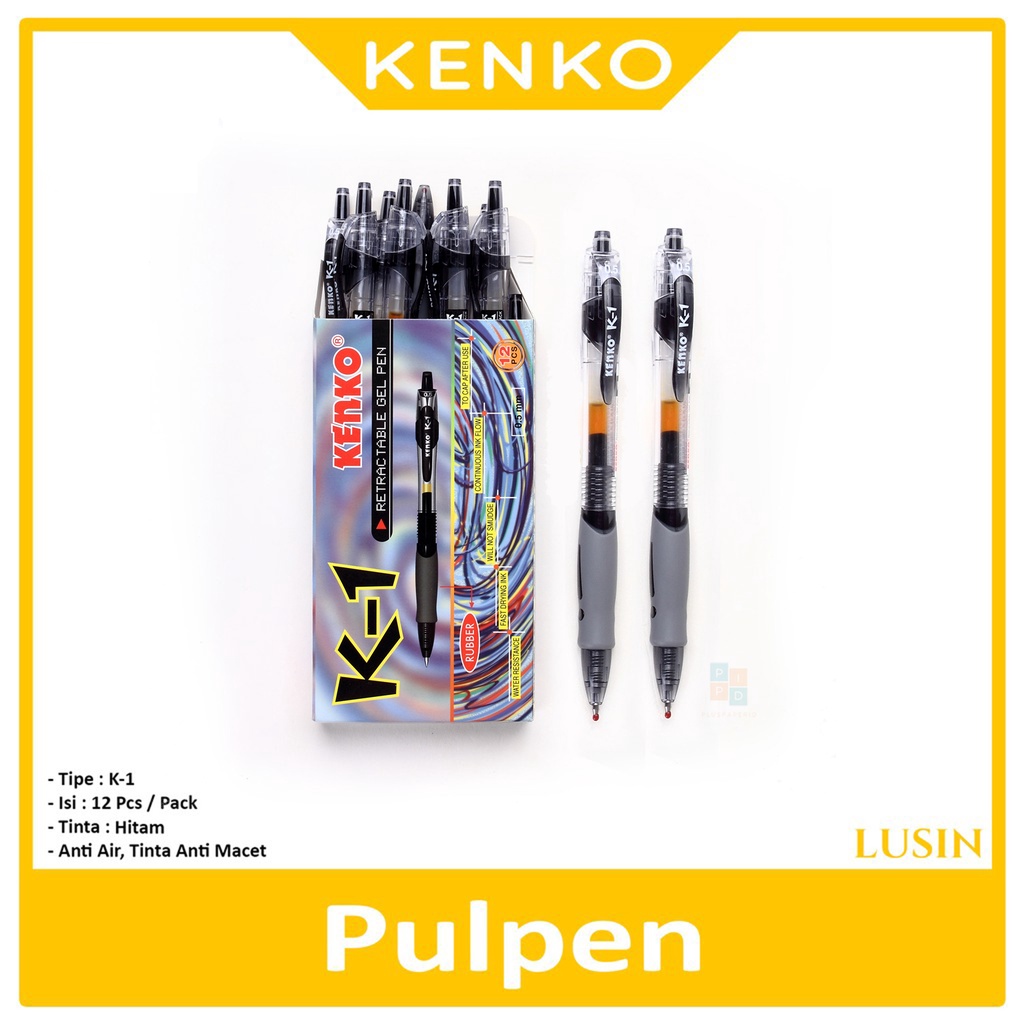 

KENKO - K1 Hitam Pulpen Varian Gel Pen 0.5mm - LUSIN