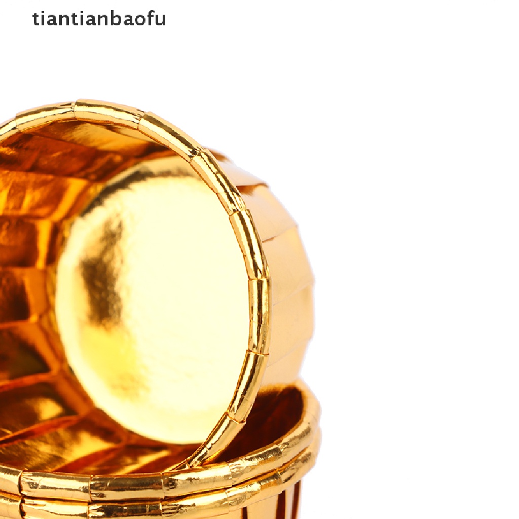 [tiantianbaofu] 50pcs mini Cupcake Foil Cupcake Wrapper Kertas Emas Perak Cupcake Baking Cups Butik