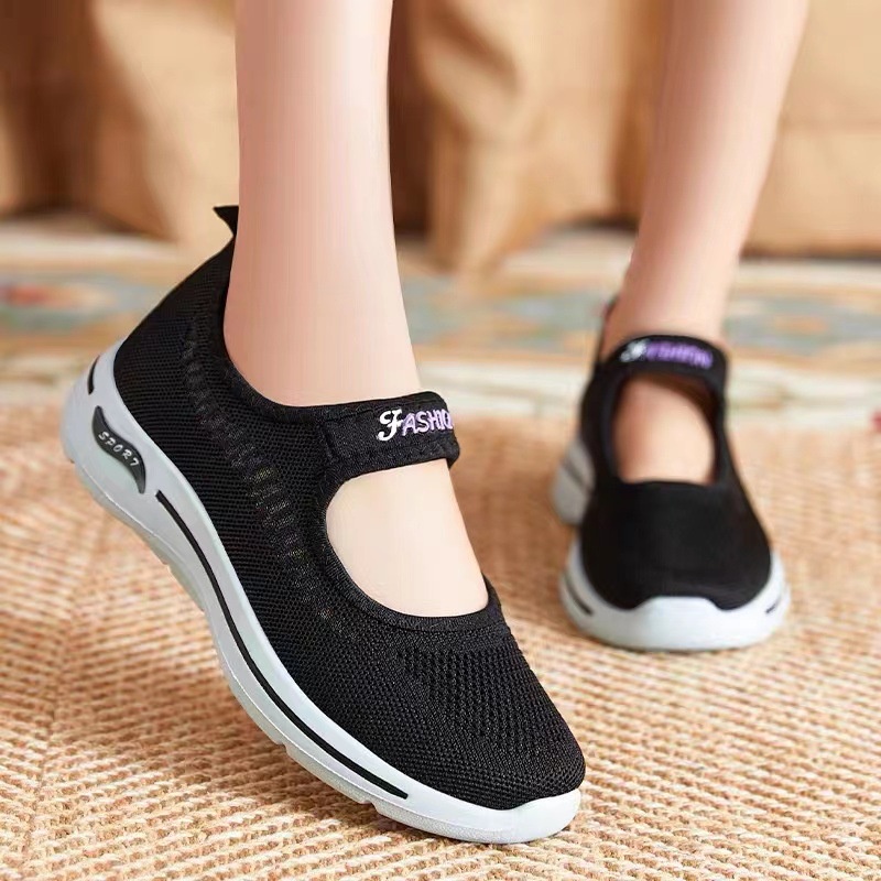 GROSIRTAS LV0235 Sepatu Slip On Wanita Flatshoes Sepatu Sport Rajut Wanita