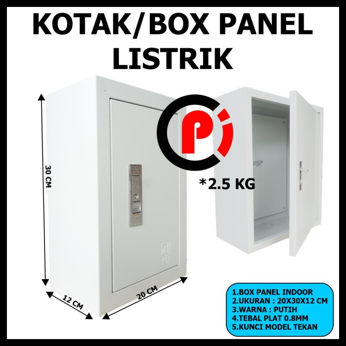 Box Kotak Panel Listrik Indoor Ukuran 30x20x12 cm bahan tebal 0.8 mm