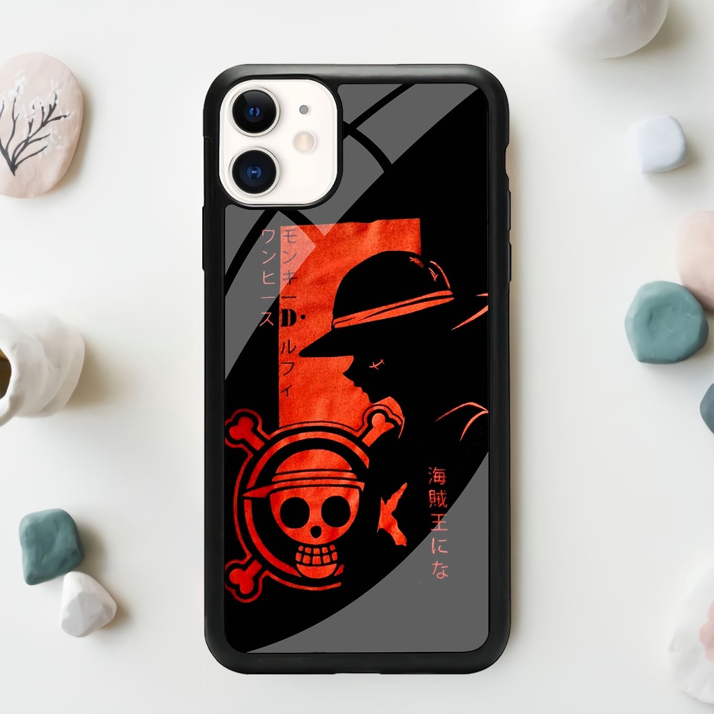 Case Glossy Iphone 11  | Ip11 | Casing Kilau Hp Iphone | Pelindung Hp | Motif Anime One Piece Luffy