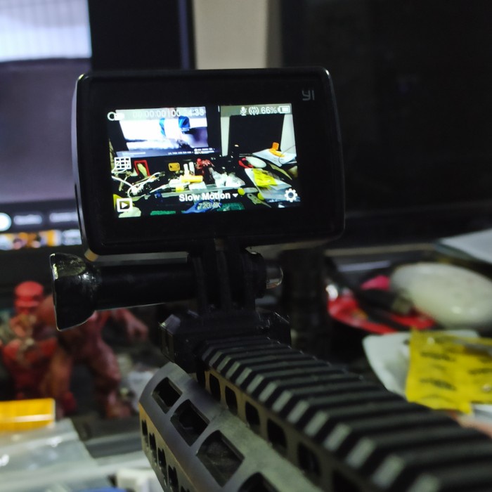 Aksesoris Gel Blaster - Action Cam Mount - Picatiny Rail (21mm) - Putih