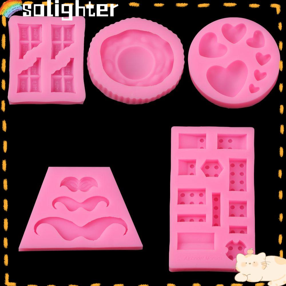 Solighter Fondant Silicone Mold Alat Dekorasi Bakeware Cetakan Kue Bentuk Hati Pengasih Dekor Kue