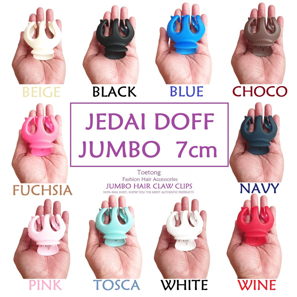 (twotones) Jedai Doff Jumbo 7cm Jepit Rambut Matte