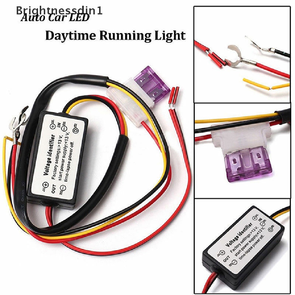 [Brightnessdin1] Lampu Lari Siang LED Mobil Modul Kontroler ON/OFF Otomatis DRL Relay Kits Butik