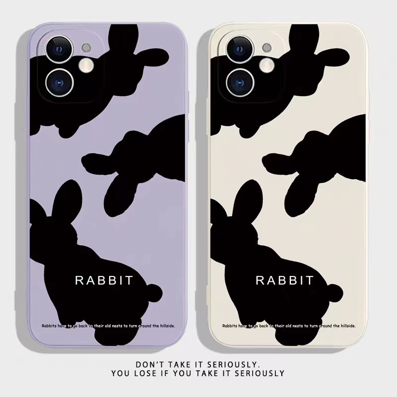 IPHONE Ins Pola Kelinci Cocok Untuk Iphone14 14pro 14plus 13 13pro 13prm iPhone12 7Plus 8Plus Xr XS 13 Pro Max Empat Sudut Casing Ponsel Tahan Guncangan