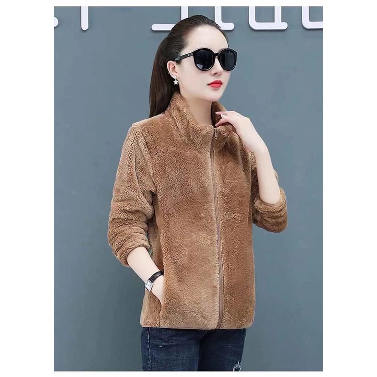 sweater wanita berkualitas - Beenle Jaket Sherpa Ziper.