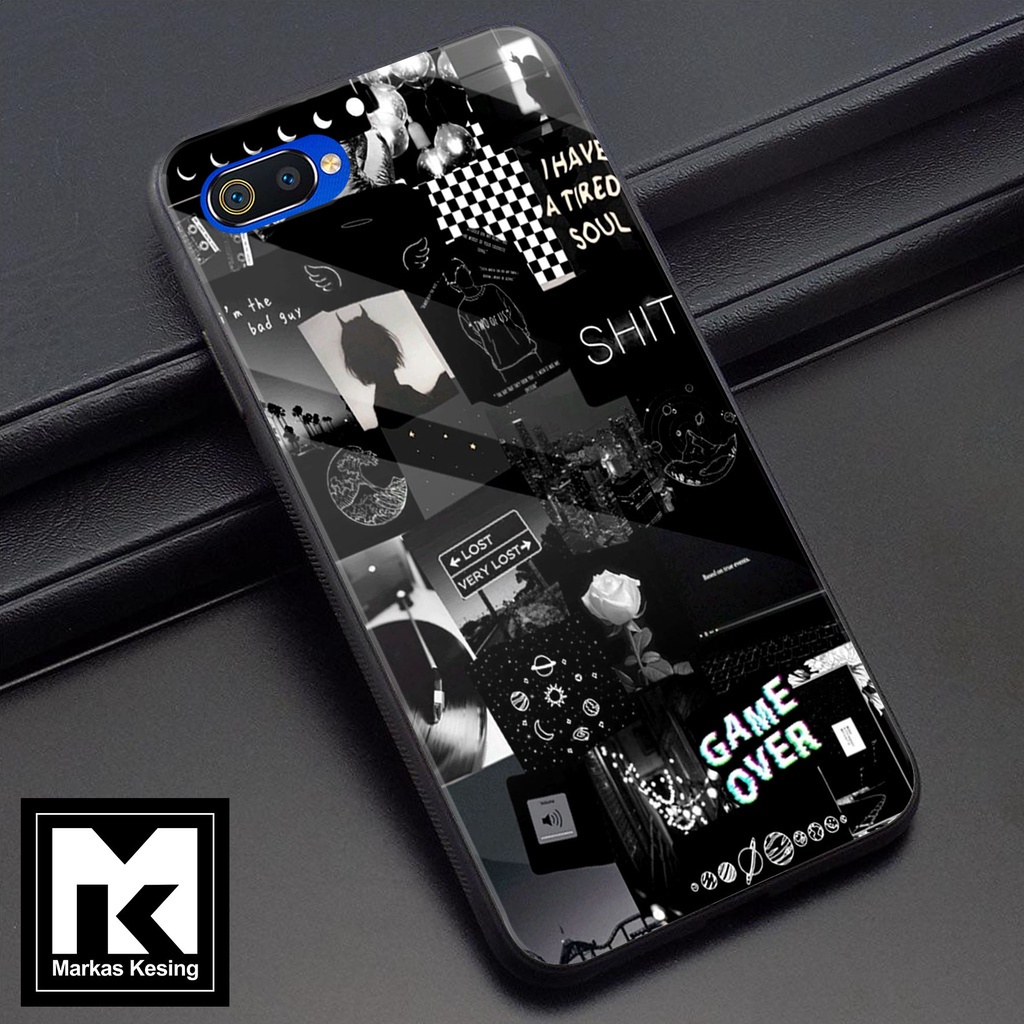 CUSTOM Case GLOSSY ALL TYPE OPPO A1K BLACK AESTHETIC