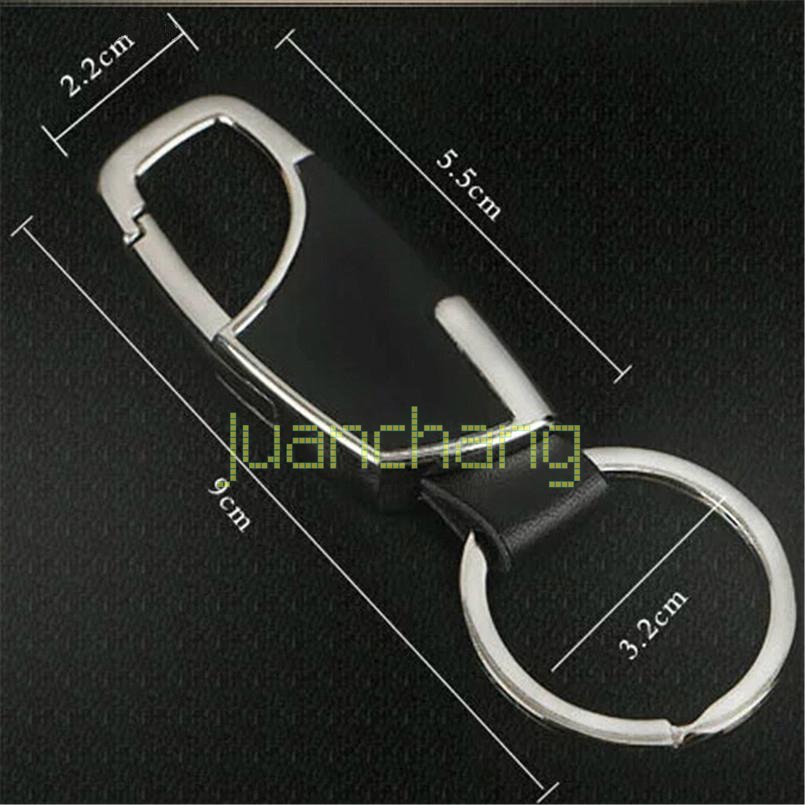 Kulit Stainless Steel Metal Modern Sporty Remote Gantungan Kunci Mobil Key ring Hadiah Bisnis Tempat Kunci