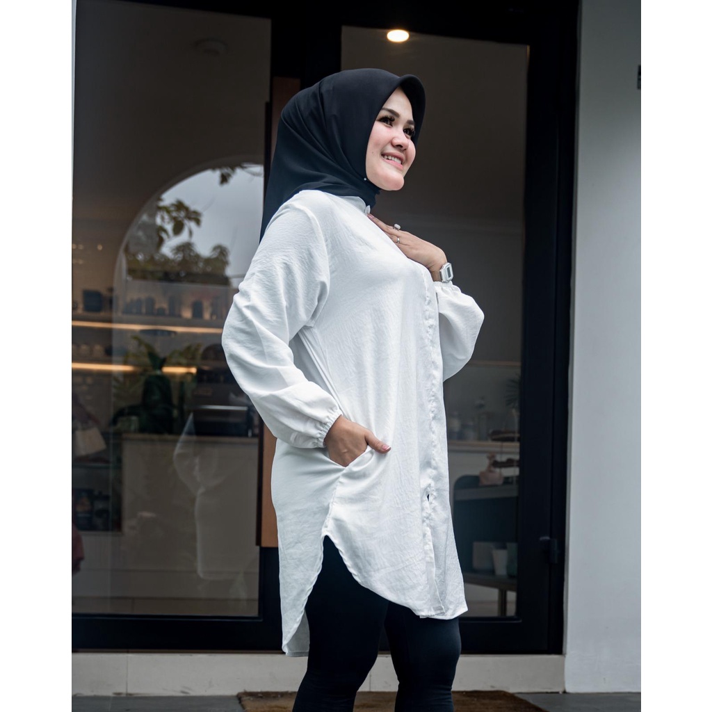 Onita Blouse/Tunik Putih Polos Poliester